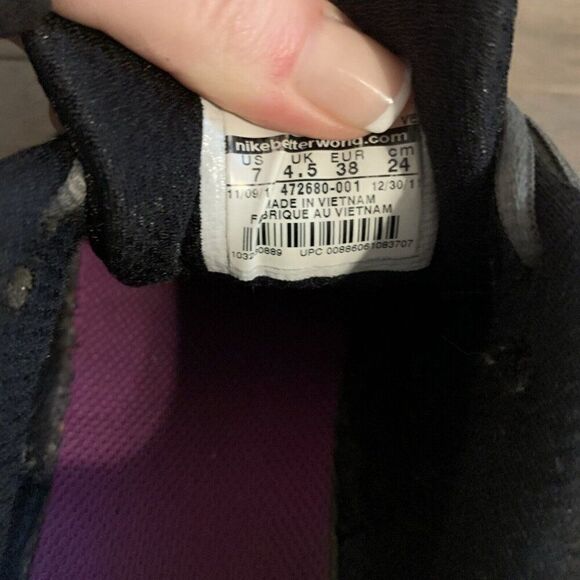 Nike Downshifter 4 Black Purple Womens Athletic Running Shoes Sneakers 7 - Picture 5 of 7